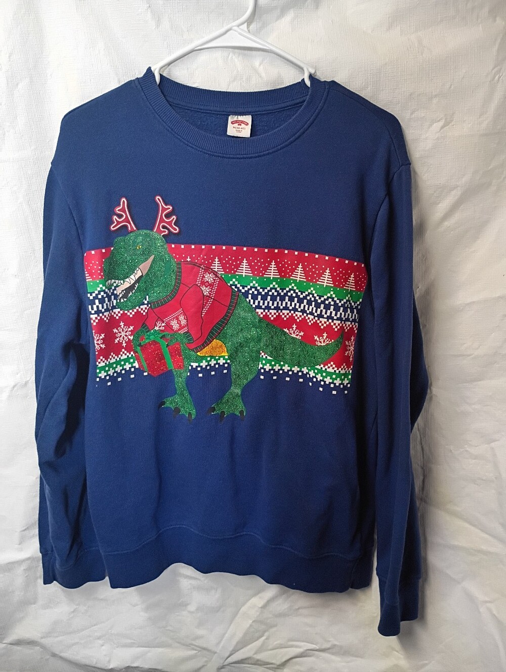 Men's Blue Holiday Dino Graphic Sweatshirt